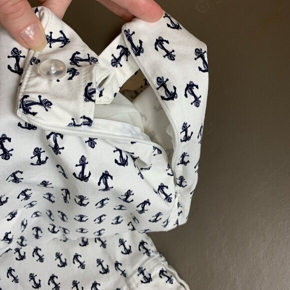 Charter Club Anchor Print Pants Off White Navy Nautical Classic Fit Womens 10 - Picture 7 of 14